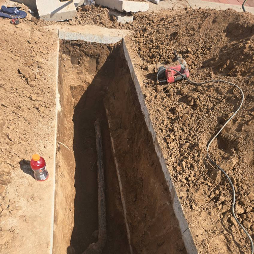 Concrete breaking for sewer line repair in Phoenix